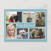 Blue Christmas Six Photos Message Postcard シーズンポストカード (正面)