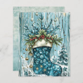 Blue Christmas Stocking Scrapbook Paper (正面/裏面)