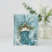 Blue Christmas Stocking Scrapbook Paper (スタンド正面)
