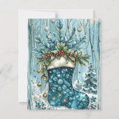 Blue Christmas Stocking Scrapbook Paper (正面)