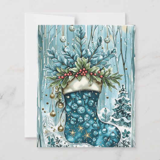Blue Christmas Stocking Scrapbook Paper (正面)