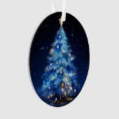 Blue Christmas Tree Acrylic Ornament オーナメント (正面)