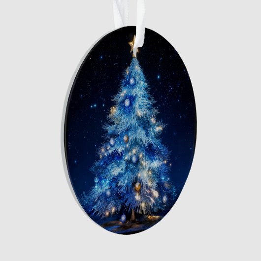 Blue Christmas Tree Acrylic Ornament オーナメント (正面)