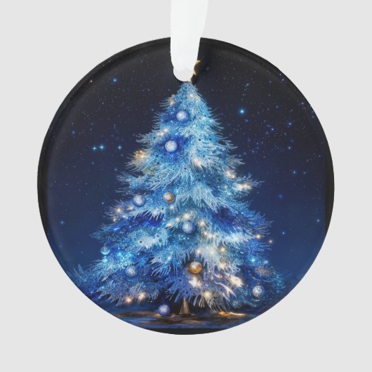 Blue Christmas Tree Acrylic Ornament オーナメント (正面)