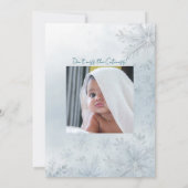 Blue Christmas Tree Baby 1st Birthday Invitation 招待状 (裏面)