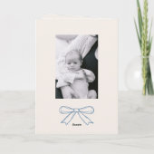 Blue Christmas Tree Doodle Bow 4 Photo Folded シーズンカード (裏面)