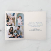 Blue Christmas Tree Doodle Bow 4 Photo Folded シーズンカード (内部)