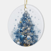 Blue Christmas Tree with Decorations セラミックオーナメント (左)