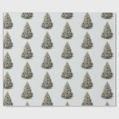 Blue Christmas Trees ラッピングペーパー (フラット)