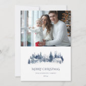 Blue Christmas Winter Annual Family Update写真 シーズンカード (正面)