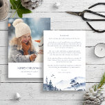 Blue Christmas Winter Annual Family Update写真 シーズンカード<br><div class="desc">ブルークリスマス冬の年次家族の更新ホリデーカード。メリーエレガントクリスマス年次家族の更新クラシックスタイルで水色と白の単色の冬の風景を特色にする。そしてスタイリッシュエレガントデザイン写真1枚。</div>