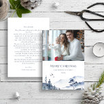 Blue Christmas Winter Annual Family Update写真 シーズンカード<br><div class="desc">ブルークリスマス冬の年次家族の更新ホリデーカード。メリーエレガントクリスマス年次家族の更新クラシックスタイルで水色と白の単色の冬の風景を特色にする。そしてスタイリッシュエレガントデザイン写真1枚。</div>