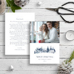 Blue Christmas Winter Annual Family Update写真 シーズンカード<br><div class="desc">ブルークリスマス冬の年次家族の更新ホリデーカード。メリーエレガントクリスマス年次家族の更新クラシックスタイルで水色と白の単色の冬の風景を特色にする。そしてスタイリッシュエレガントデザイン写真1枚。</div>