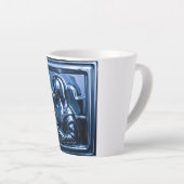 Blue Chrome Mona Relief カフェラテマグ (右アングル)