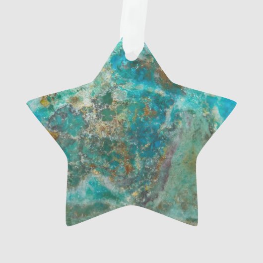 Blue Chrysocolla Mineral Stone オーナメント (裏面)