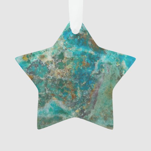 Blue Chrysocolla Mineral Stone オーナメント (正面)