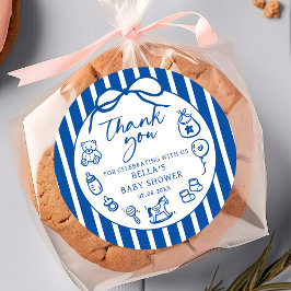 Blue Ciao Baby Italian Baby Shower Sticker ラウンドシール