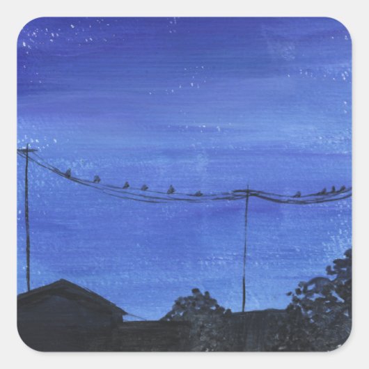 Blue Cityscape Stickers スクエアシール (正面)