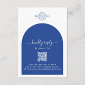 Blue Clam Seashells Coastal Seaside Beach Wedding エンクロージャーカード (正面)