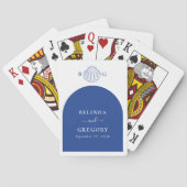 Blue Clam Seashells Coastal Seaside Beach Wedding トランプ (裏面)