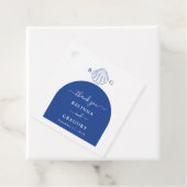 Blue Clam Seashells Coastal Seaside Beach Wedding フェイバータグ (インサイチュ)