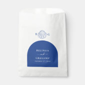 Blue Clam Seashells Coastal Seaside Beach Wedding フェイバーバッグ (正面)