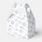 Blue Clam Seashells Coastal Seaside Beach Wedding フェイバーボックス (裏面サイド)