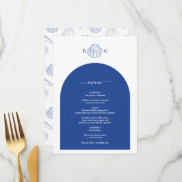Blue Clam Seashells Coastal Seaside Beach Wedding メニュー