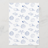 Blue Clam Seashells Coastal Seaside Beach Wedding メニュー (裏面)