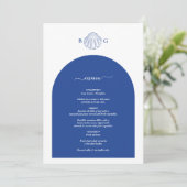 Blue Clam Seashells Coastal Seaside Beach Wedding メニュー (スタンド正面)