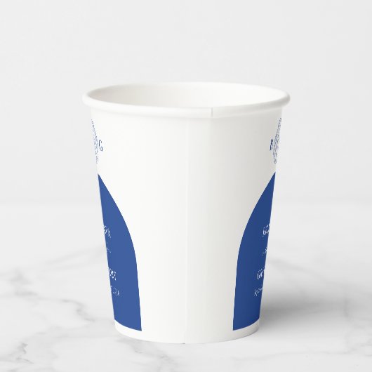 Blue Clam Seashells Coastal Seaside Beach Wedding 紙コップ (右)