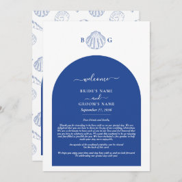 Blue Clam Seashells Coastal Wedding Itinerary プログラム