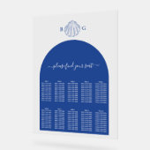 Blue Clam Seashells Coastal Wedding Seating Chart アクリルサイン (傾斜)