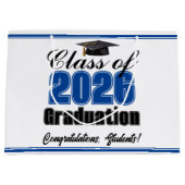 Blue Class of 2026 Custom Graduation Party ラージペーパーバッグ (正面)