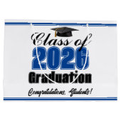 Blue Class of 2026 Custom Graduation Party ラージペーパーバッグ (裏面)