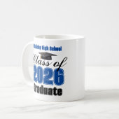 Blue Class of 2026 Graduation Keepsake コーヒーマグカップ (正面左)