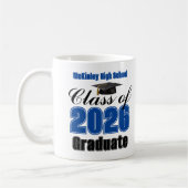 Blue Class of 2026 Graduation Keepsake コーヒーマグカップ (左)