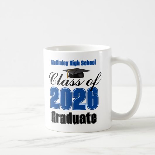 Blue Class of 2026 Graduation Keepsake コーヒーマグカップ (右)