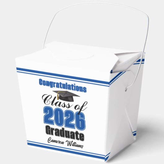 Blue Class of 2026 Graduation Party Fortune フェイバーボックス (正面)