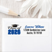 Blue Class of 2026 Graduation Return Address ラベル (インサイチュ)