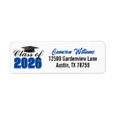 Blue Class of 2026 Graduation Return Address ラベル (正面)