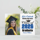 Blue Class of 2026 Photo Graduation Party 招待状 (スタンド正面)