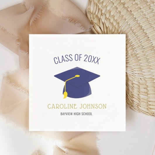 Blue Class of Cap & Tessel卒業ナプキンス スタンダードカクテルナプキン