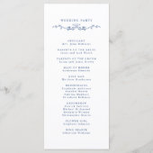 Blue Classic Floral Crest Wedding Ceremony プログラム (裏面)