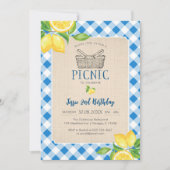 Blue Classic Picnic Birthday Invitation 招待状 (正面)