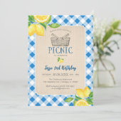 Blue Classic Picnic Birthday Invitation 招待状 (スタンド正面)