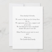  Blue Classic Welcome Baby Photo Announcement Card 招待状 (裏面)