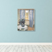 Blue Clematis in the Artist's Studio, Anna Ancher キャンバスプリント (インサイチュ (ウッドフロア))