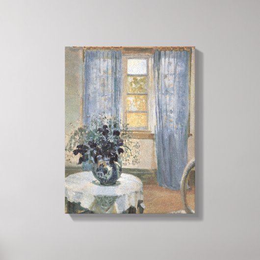 Blue Clematis in the Artist's Studio, Anna Ancher キャンバスプリント (正面)
