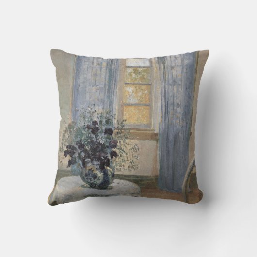 Blue Clematis in the Artist's Studio, Anna Ancher クッション (裏面)